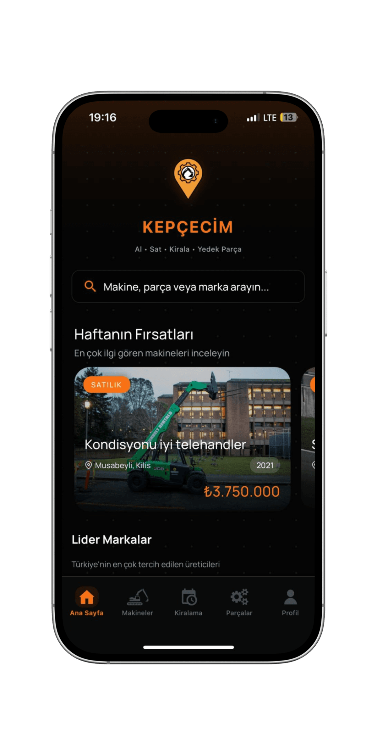 Kepçecim Home Screen
